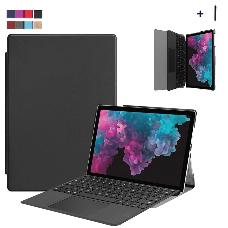 

For Microsoft Surface Pro 4 5 6 Wake Sleep Flip PU Leather Case Cover Surface Pro 4 5 6 Front Support Capa Fundas Coque+Stylus