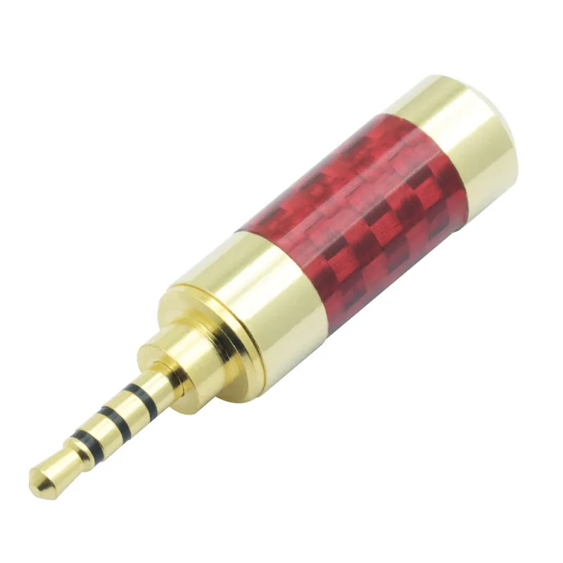 100pcs lot Jack 2 5mm 4 Poles Male Plug Carbon Fiber 4 Pin 2 5mm Stereo Plug Soldering Headphone Wire Connector for 6MM Cable