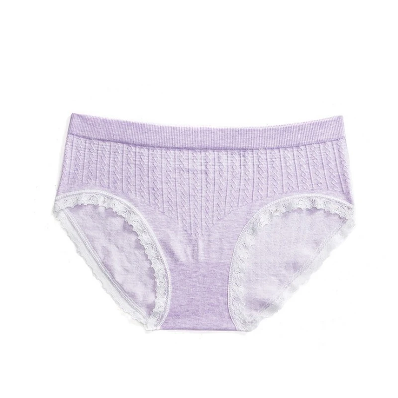 

Seamless colored cotton panties for ladies Lady's triangle seamless panties with colored cotton stripes at mid-waist S2009 LC
