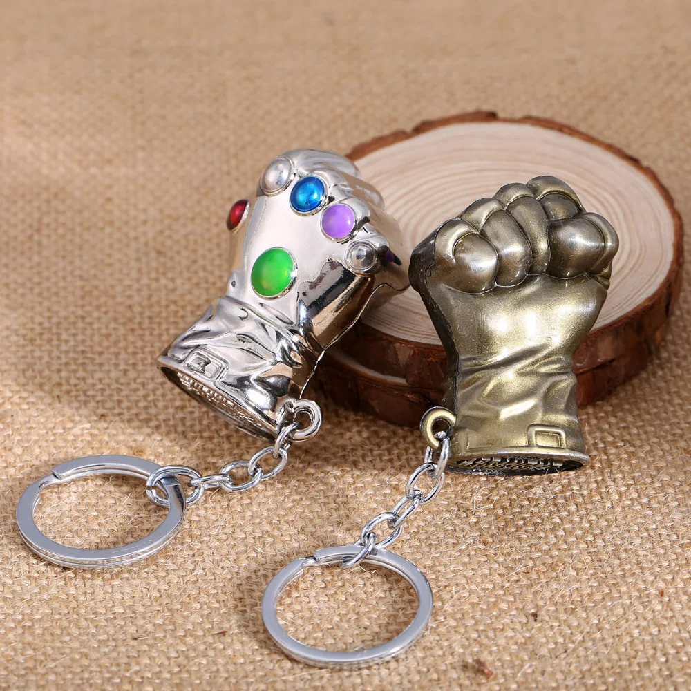 Halloween Avengers Thanos Iron Man Fist Hand Key Chain A key ring Pendant Party Props Cosplay