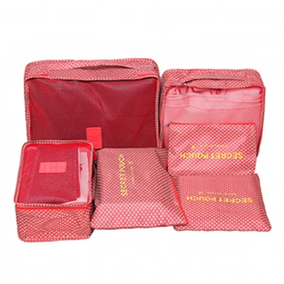 Mihawk 6 шт./компл. Портативный Упаковка Куб дорожные сумки женская одежда косметические сортировки хранения сумка-Органайзер, багажные аксессуары - Цвет: Red Star