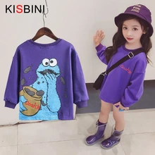 KISBINI/свитер для девочек; осенне-весеннее платье; свитер с принтом в виде букв; модное платье с длинными рукавами для От 2 до 6 лет девочек