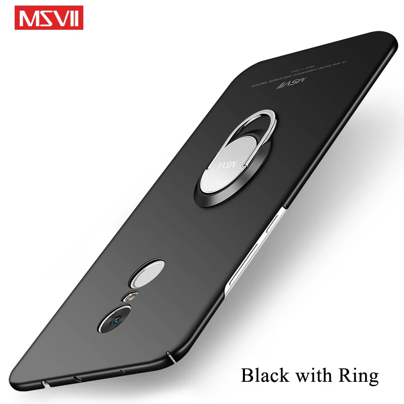 Чехол Msvii для Xiaomi Redmi Note 4X Тонкий чехол с кольцом для Xiaomi Redmi Note 4 Чехол-держатель для Xiomi Redmi Note 4 4X - Цвет: Black with Ring