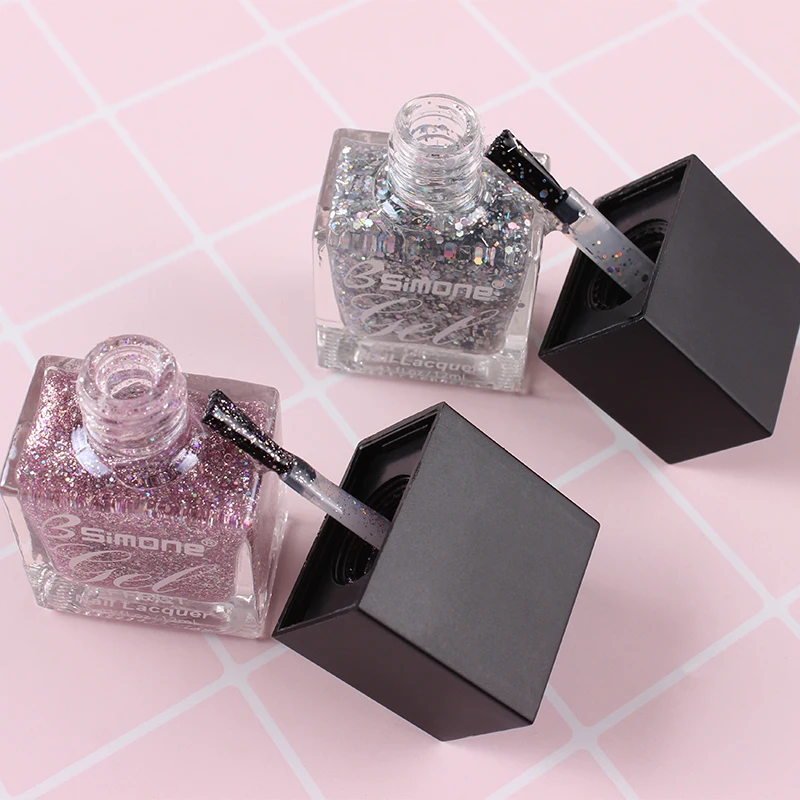 

12 Colors Shining Glitter Gel Nail Polish 15ML Lacquer Varnish Polish Diamond Manicure Poly Gel Soak Off Semi Permanent Nail Art