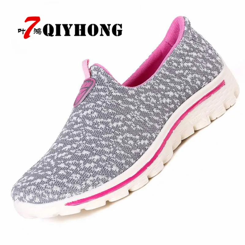 Модная дышащая женская обувь Новинка весны/осень(сетчатый материал) старший Для женщин zapatillas mujer удобные Женские туфли на плоской подошве