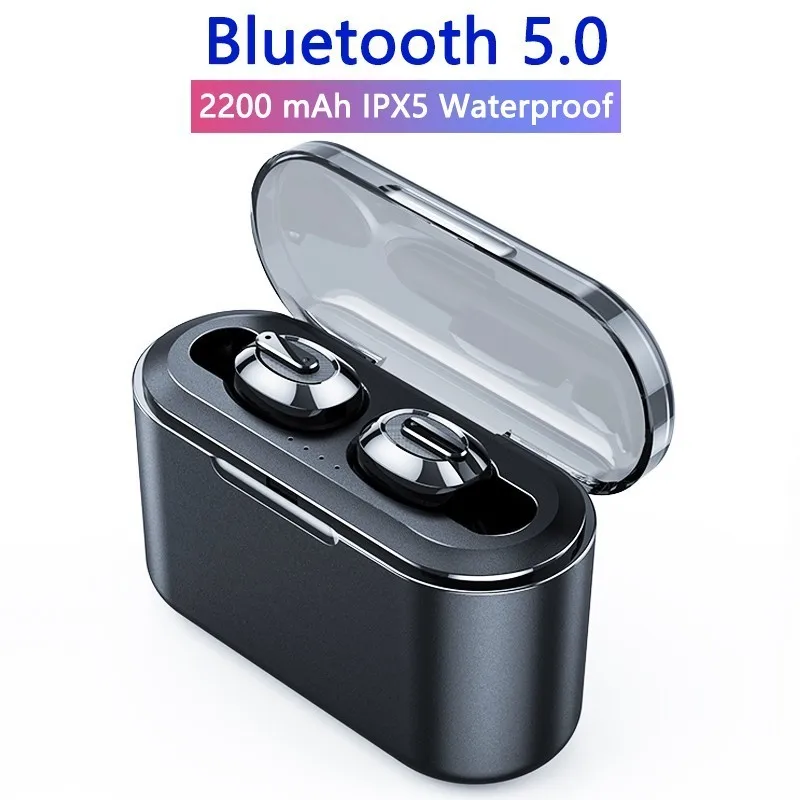 

AERBOS TWS Bluetooth Earphone T2 Wireless Headphone Bluetooth 5.0 Earphones With 2200 mAh Power Bank Running Sport Earbuds