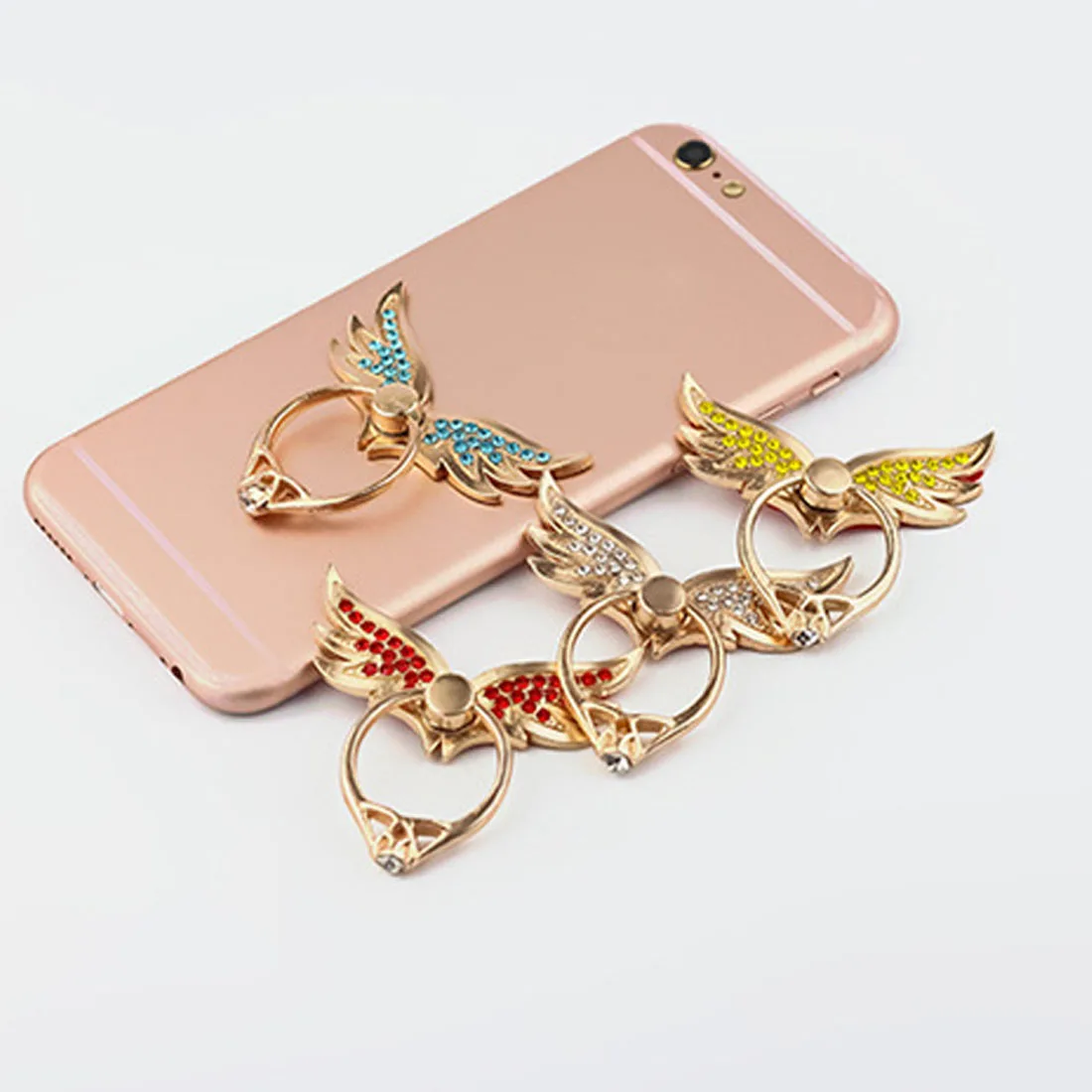 Etmakit Hot Angel Wings Fashion 360 Degree Multi-function Metal Finger Ring Mobile Phone Ring Holder For iPhone Samsung Mobile