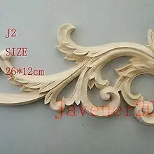 J2-26x12 см деревянная резная угловая накладка аппликация Неокрашенная рамка дверь наклейка рабочий плотник украшение