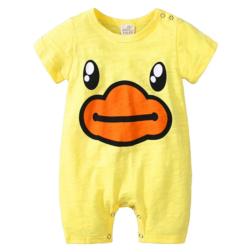 The new fashion cute design Toddler Infant Baby Girls Boys Short Sleeve Cartoon Print jumpsuit Romper  (15)