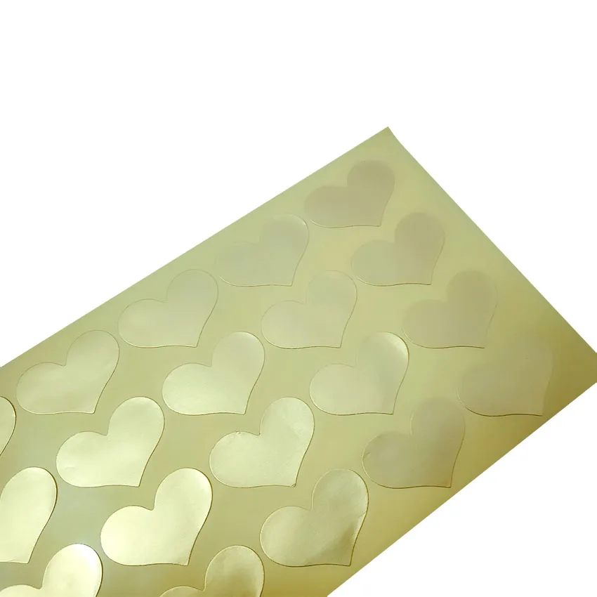 

120pcs/lot Lovely Golden Heart Handmade Adhesive Kraft Seal Sticker for Baking Gift Label Stickers Funny DIY Gift