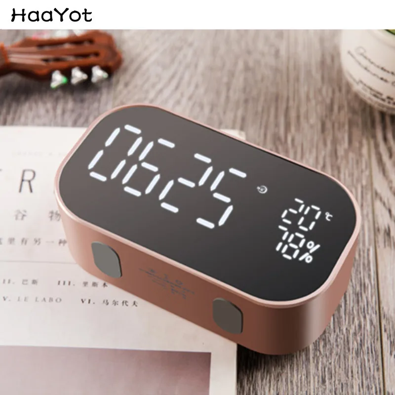 HAAYOT Portable Multifunction Bluetooth Speaker Mini Wireless Intelligent Alarm Clock LED Time Temperature Display Loudspeaker |