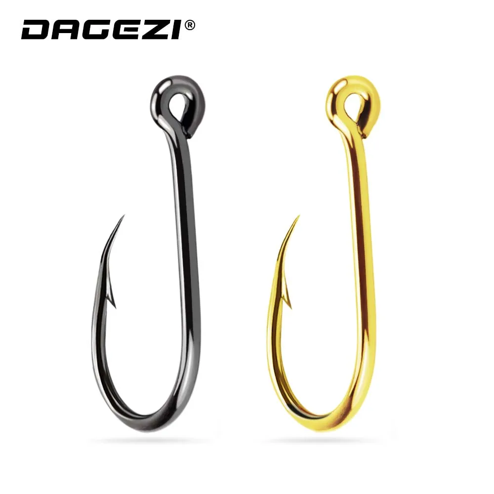 DAGEZI 100 шт./лот Зазубренные Крючки #1/#2/#3/#4/#5/#6/#7/#8/#9/#10 рыболовный крючок из