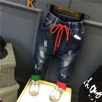 

WNLEIGEL boys fashion autumn jeans kids holes casual all match trousers baby ripped new style clothes children 2-7 years