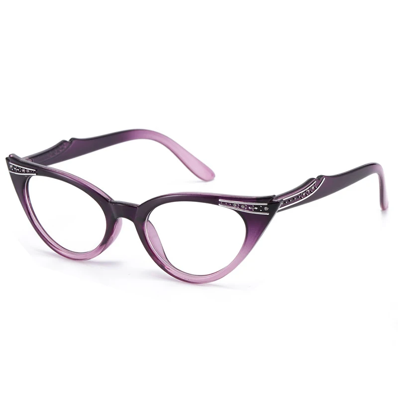 Женские очки для чтения, новинка, фиолетовая смола, линзы для пожилых людей, зеркало, удобная пластиковая оправа, материал телескопа+ 1,0 To3.5 R037 - Цвет оправы: Purple