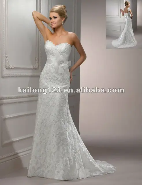 Aliexpress.com : Buy Delicate Beaded Lace Tulle On Satin Sweetheart A line Chapel train Cap