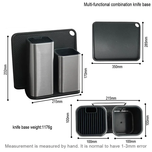 Sowoll блок подставки для ножей кухонный Держатель ножей 8 дюймов из нержавеющей стали многофункциональный блок ножей Высокое качество кухонные инструменты для хранения - Цвет: 6 and 8 inch silver