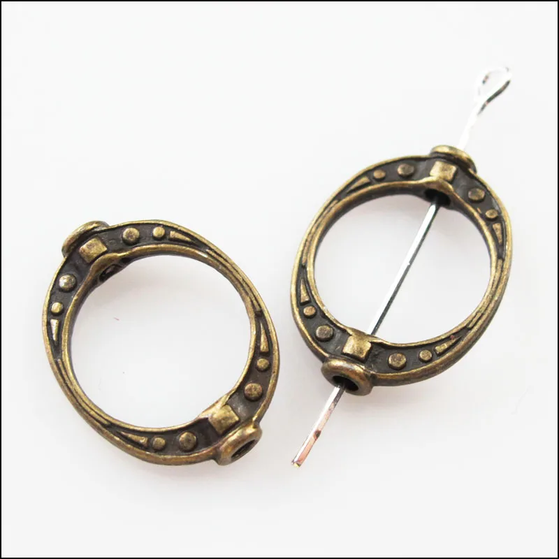

Fashion 12Pcs Antiqued Bronze Tone Oval Dots Spacer Frame Beads Charms 14.5x19.5mm