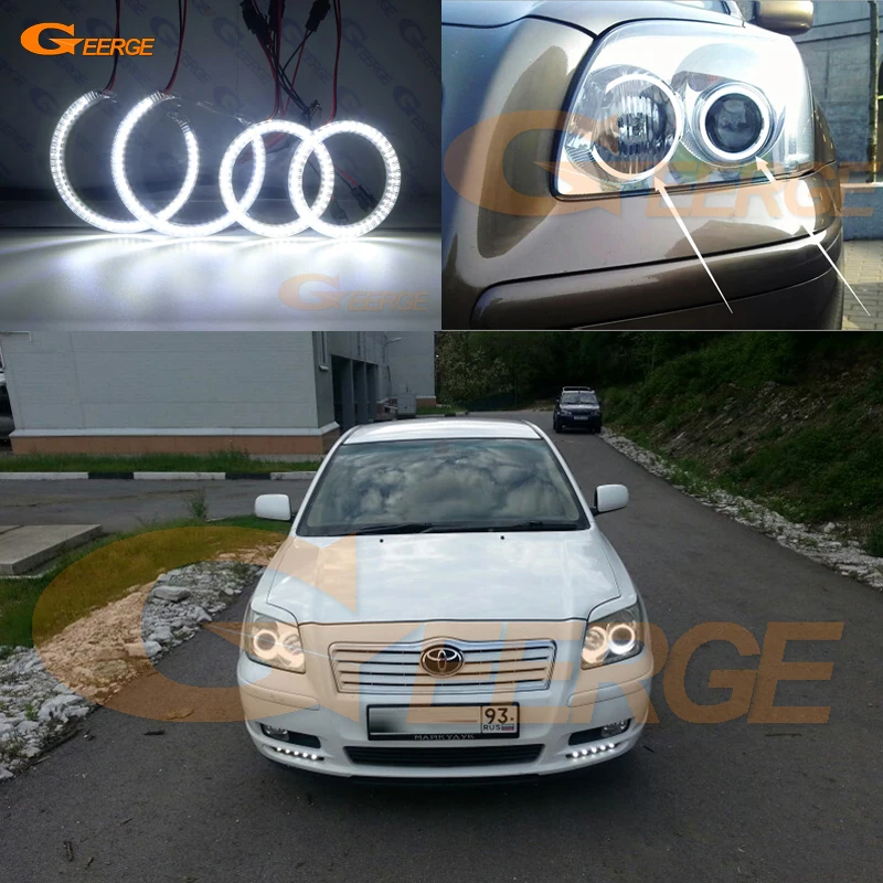 For Toyota Avensis T25 2003 2004 2005 headlight Excellent Ultra bright illumination smd led Angel Eyes Halo Ring kit DRL