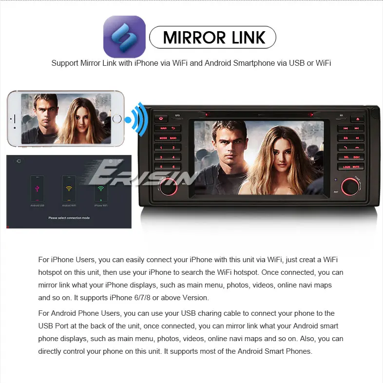 Excellent 7" Android 8.0 Oreo OS Car DVD GPS Radio for BMW E39 M5 1999-2003 & BMW E39 1995-2003 & BMW E38 1994-2001 & BMW X5 E53 2000-2007 10