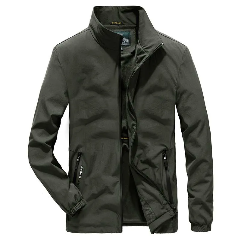 Outdoor Casual Stand Collar Men Jacket Nylon Loose Baggy Spring Autumn