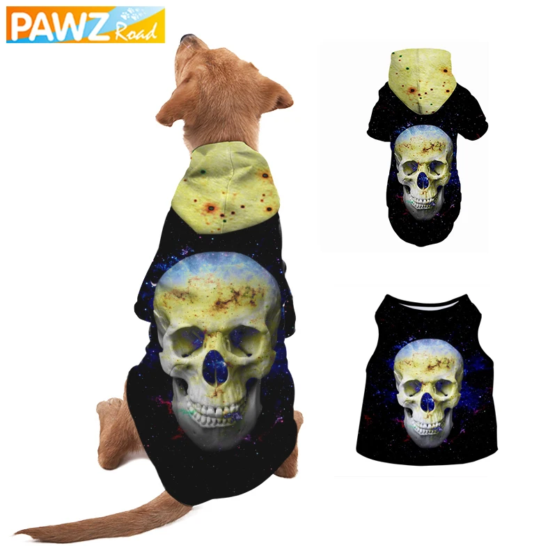 Одежда для собак, готический стиль, 3d принт, реалистичный пуловер, теплая толстовка для питомца, для собаки, кошки, дышащая Мода, Большой Летний жилет для собаки