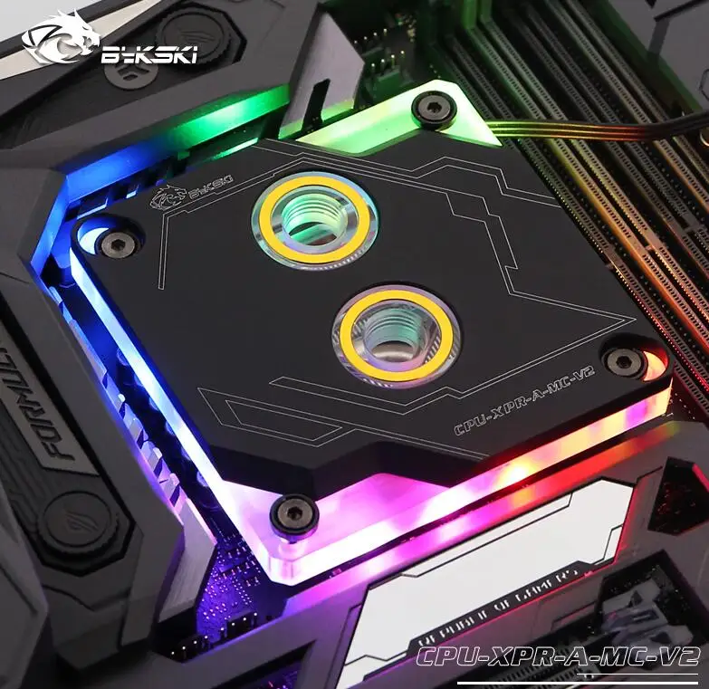 Bykski cpu водный блок для INTEL LGA1150 1151 1155 1156 2011 2066X99 I7 RGB светильник с поддержкой 5 в 3PIN GND коннектор к материнской плате - Цвет лезвия: CPU-XPR-A-MC-Black