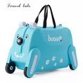 Travel tale creative lovely small 19" PP Rolling Luggage Spinner brand Travel children's Suitcase dog shape Can sit and ride