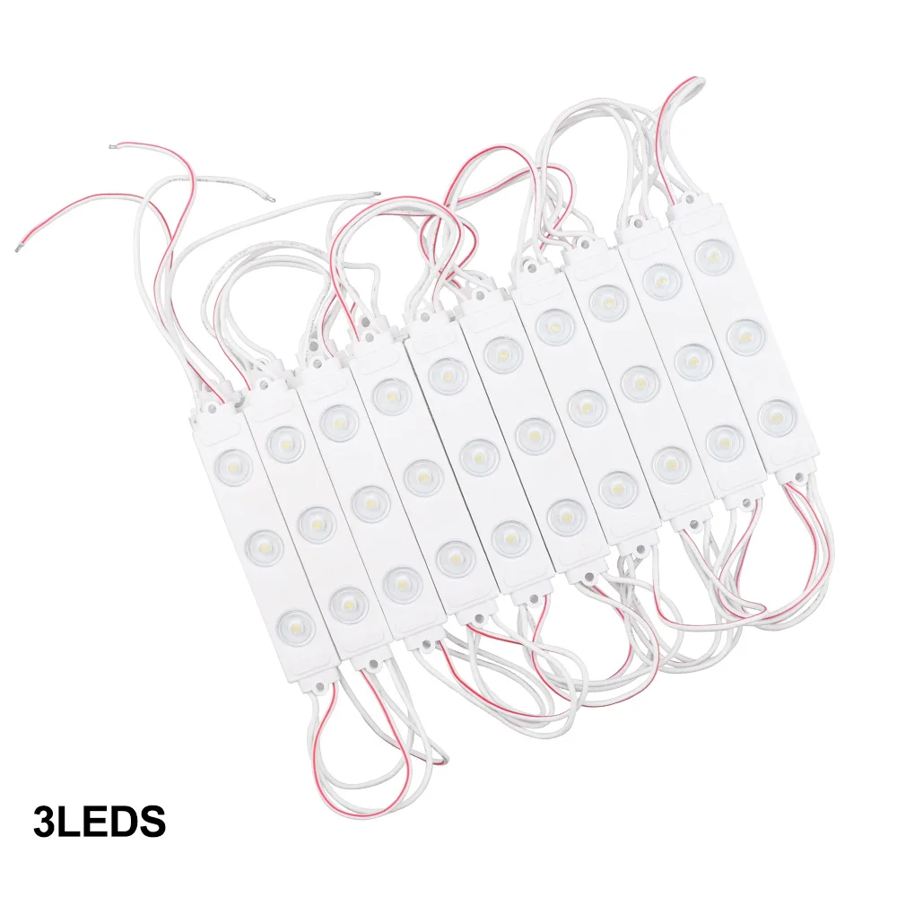 3LEDs 220 В светодиодный модуль SMD 2835 3 светодиодный s 6 светодиодный s объектив для впрыска IP65 Водонепроницаемый для рекламного освещения вывеска коробка витрина 20 шт./лот - Цвет: 3LEDs