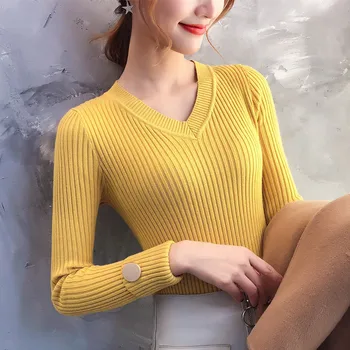 

9456 in real time, 2018 Korean version of autumn new knitted bottoming.