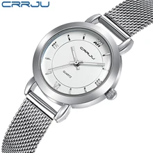 CRRJU Top Marca de Luxo Relógios de Quartzo Relógio de Pulso das Mulheres Relógio Vestido Casual Estilo Simples Casual Sport Watch Relogio feminino