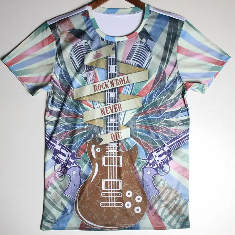 Stylish Rock N Roll t shirts Short Sleeve Male Rock Band T Shirts Hip