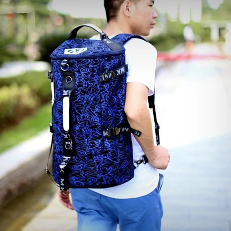 

Korean Printing Backpack Mens Multiple Back Method Casual Canvas Capacity Bucket Bags Travel