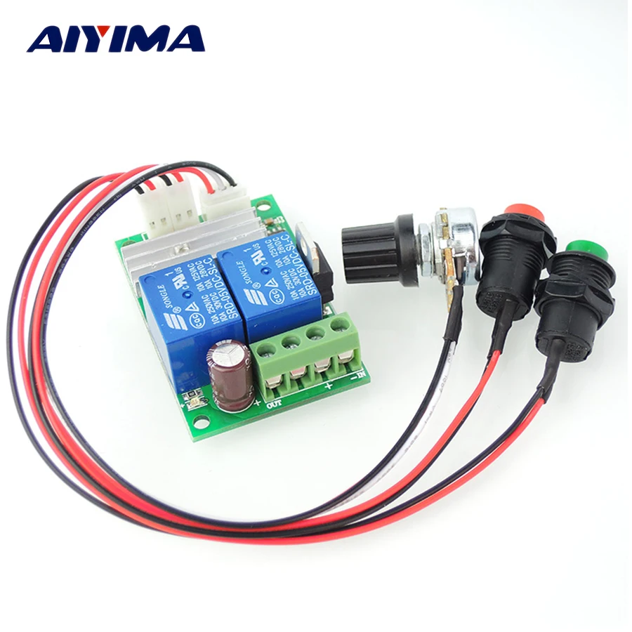 

1pc PWM DC motor speed regulator DC6-24V 3A dc linear actuator motor Controller with Button and Positive Inversion