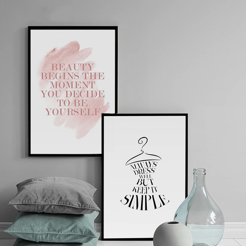 

Wall Art Canvas Paintings Nordic Style Simple Minimalist Line Text Pictures Prints Home Decor Poster For Bedroom Modular