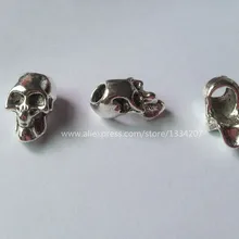 5 шт-10 шт Череп тибетская Серебряная оплетка страшный дредлок кольца из бисера трубка около 6 мм отверстие