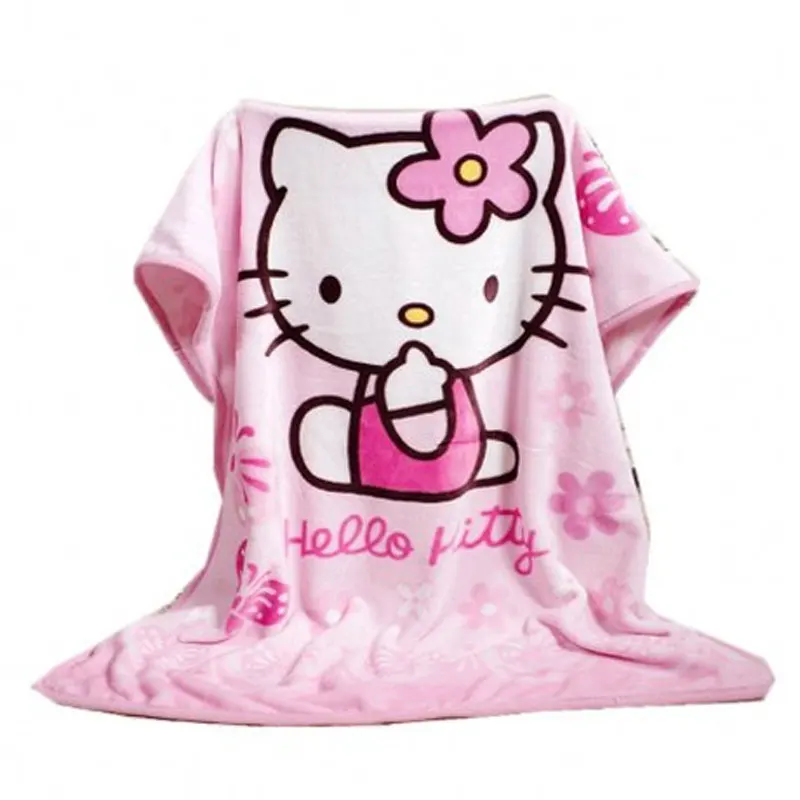 

70*100CM hello kitty cartoon coral fleece wool blanket child baby blanket air conditioning office sofa sierran blanket summer