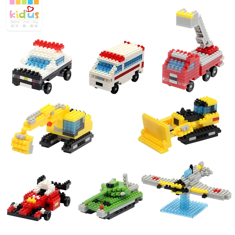 

Kidus Micro Size Nano Block Diamond Building Minifigures Warplane/Race Car/ Shape Block Best Toy For Children Legoing