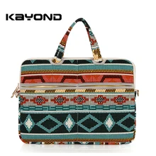 Большая емкость 13 14 15 дюймов Сумка для ноутбука богемная Этническая холщовая Противоударная Компьютерная сумка через плечо для Macbook и т. д