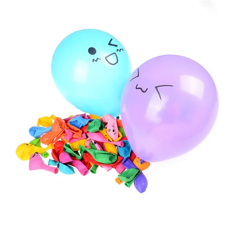 

20/100PCS 10/12" Colorful Multicolor Emoji Face Expression Latex Balloons Birthday Party Wedding Decoration