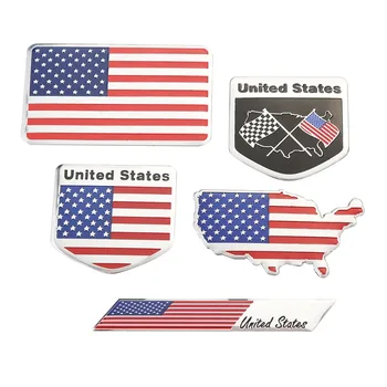 

3D Alloy Metal US USA The United States American Flag American Flag Emblem Car Sticker Metal Badge Decal Decor For Rear
