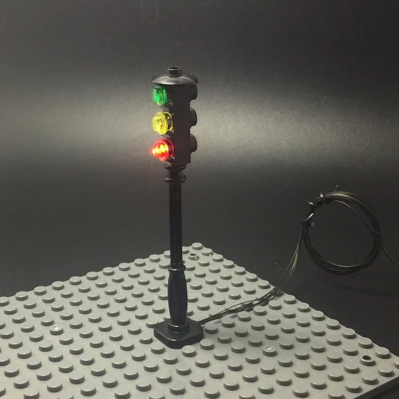 Billig LED straße ampel licht für lego city serie Ziegel block set Modell