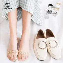 1 пара Для женщин девочек Летняя мода Стиль кружевное платье с цветочным рисунком короткие носки противоскользящие невидимые носки по