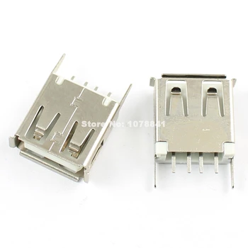 

100 Pcs Per Lot USB 4 Pin Female Type-A DIP Socket Connector 13.0