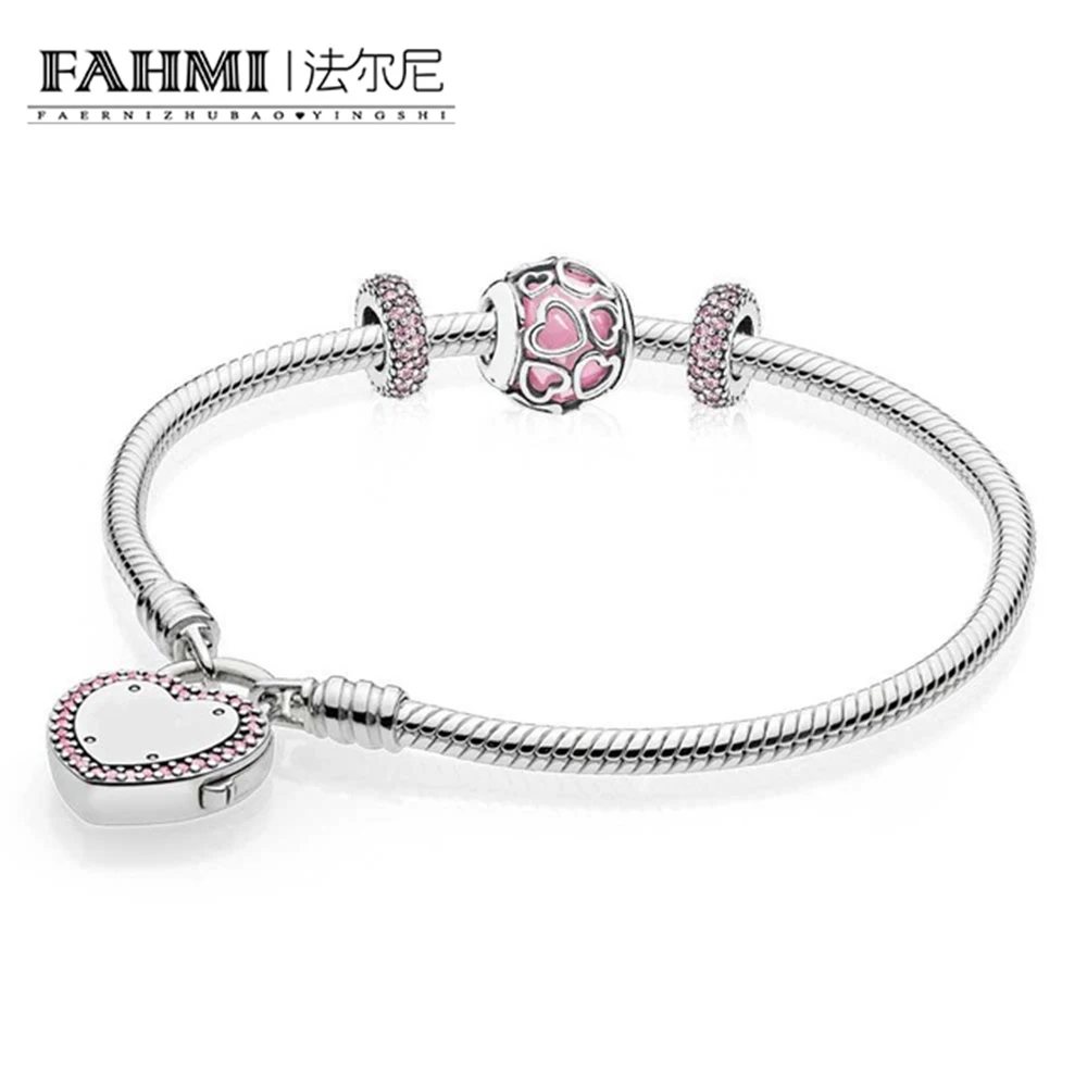 

FAHMI 100% 925 Sterling Silver Encased in Lovers Jewelry Gift Set fit DIY Original charm Bracelets jewelry A set of prices