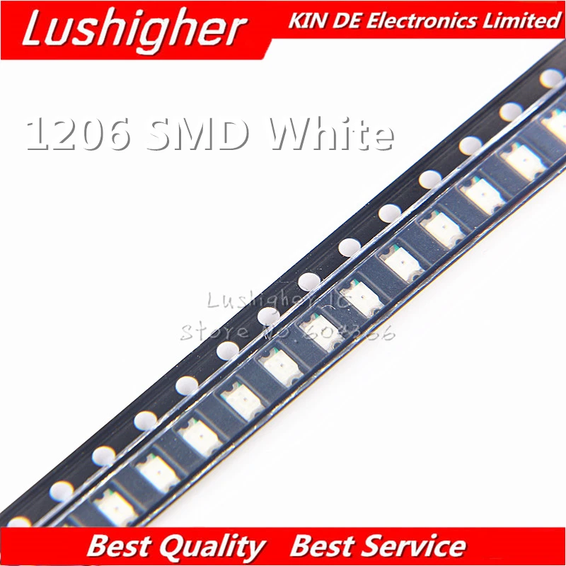 100 шт. белый 1206 SMD светодиодный светильник белого цвета 3216 | Электронные