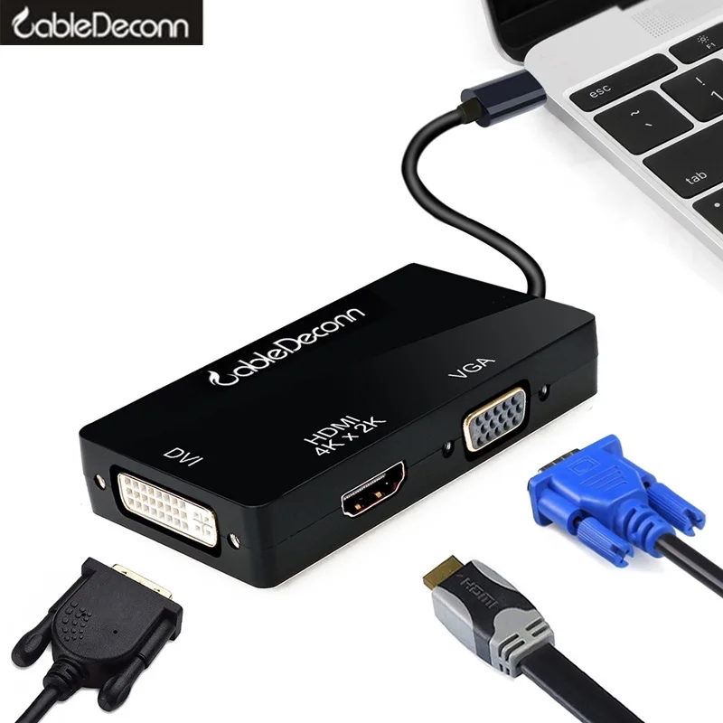 Thunderbolt 3 док-станция USB C к HDMI VGA DVI адаптер многопортовый 4K кабель для Apple Mac samsung S8 Macbook Pro USB C концентратор