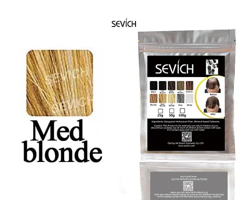 1000 г косметический консилер из натуральных волокон для выпадения волос краска для укладки окрашенные волоконные волосы порошок аппликатор запасной пакет - Цвет: med blonde