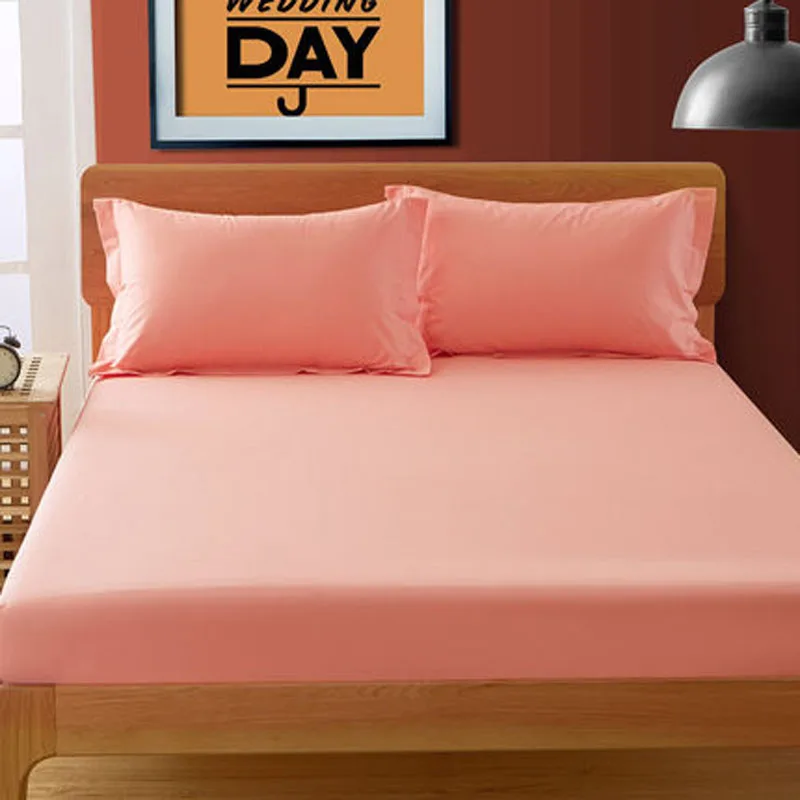 

One Piece Solid Color Sanding Fabric Fitted Bed Sheet with Elastic No Slipping 1.2m 1.5m 1.8m 2m Home Bedding Sheet A7