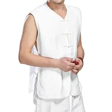 Мужская винтажная хлопковая жилетка в китайском стиле летняя майка без рукавов для фермера повседневная одежда разных цветов 043-377