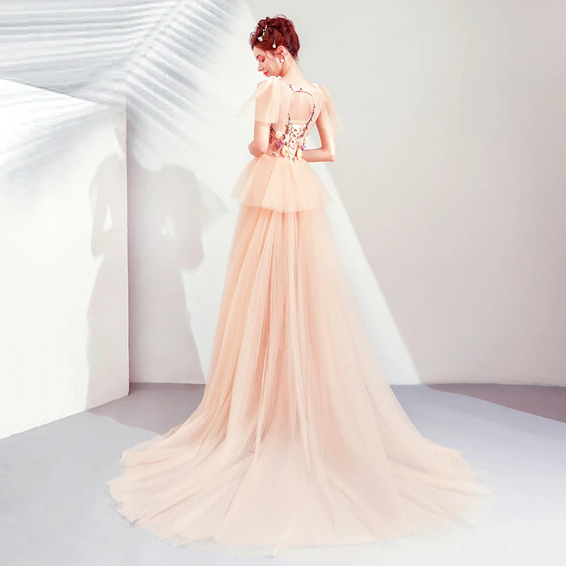 Это YiiYa вечернее платье Цветы Beadidng Аппликации Длинные свадебные торжественные платья Вышивка Цветочные без рукавов вечерние платья E172